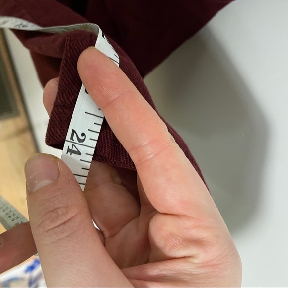 Zara Man Loose Fit Cropped Burgundy Jeans NWT 36 Red Men’s - Picture 5 of 9